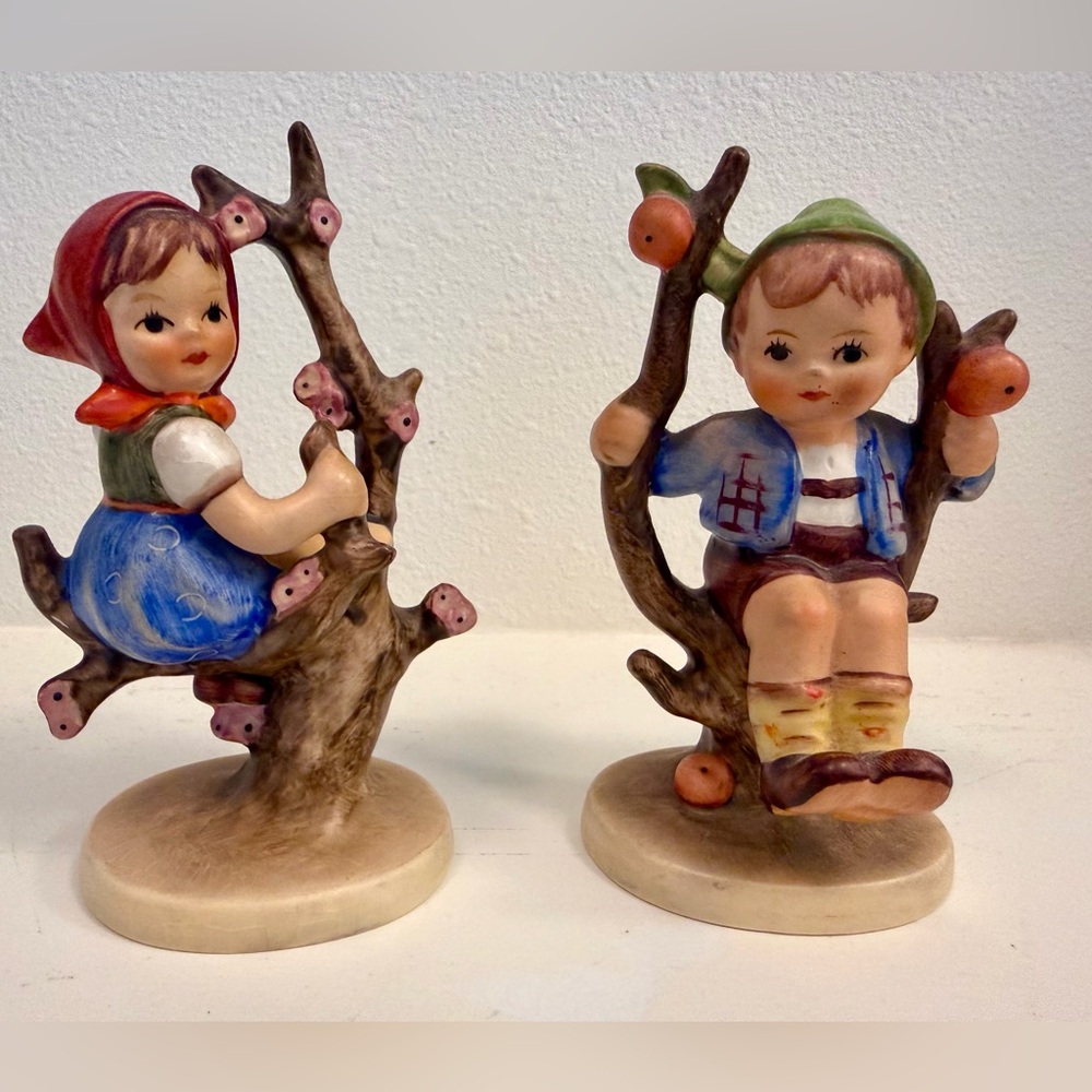 Vintage Hummel Apple Tree Girl and Boy Figurine Set